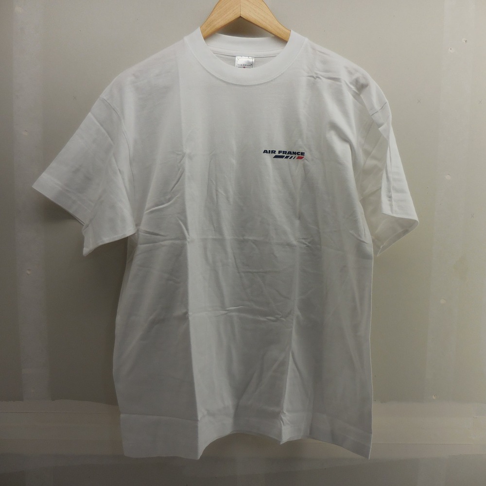 Vintage Air France T Shirt Mens Large Stedman Classic White Airline Logo Tee